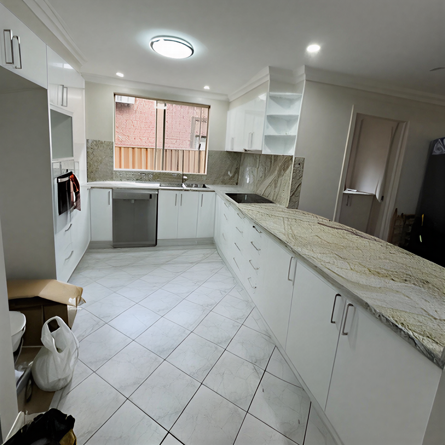 Construction and finishing touches in a renovation project